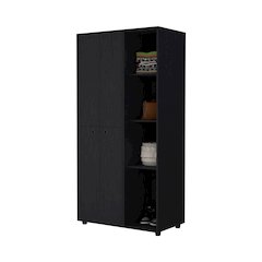 1-Drawer Armoire Closet Black