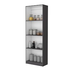Matt Gray and White Tier Storage Shelves Bookcase