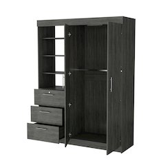 3-Tier Shelf Armoire Smokey Oak