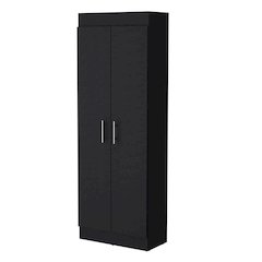 Black 5-Shelf Storage Pantry Cabinet