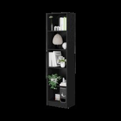 Black 5-Shelf Slim Bookcase