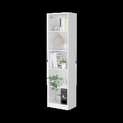 White 5-Shelf Slim Bookcase