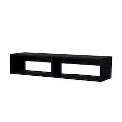 Black Spacious Shelves TV Stand