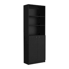 Black 2 Piece Living Room Set with 2 Bookcases