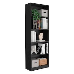 Black 3 Piece Living Room Set with 3 Bookcases