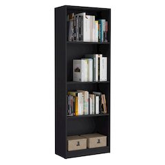 Black 4 Piece Living Room Set with 4 Bookcases