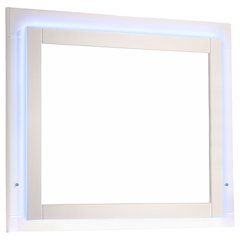 Glossy White Rectangle Mirror with LED Light