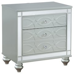 Menlo Silver Metallic 2-drawer Nightstand