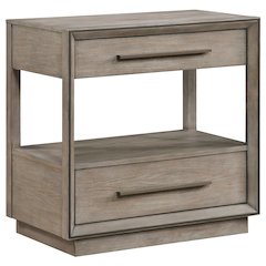 Prescott Taupe Oak 2-drawers Nightstand