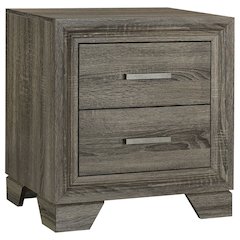 Funston Brown Oak 2-drawer Nightstand Bedside Table