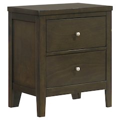 Clement Dark Cocoa 2-drawer Nightstand Bedside Table