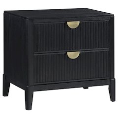 Black 2-Drawer Nightstand