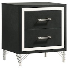 Malcolm Black 2-drawer Nightstand Bedside Table