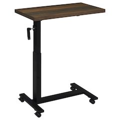 Geary Dark Pine Height Adjustable Mobile Bedroom C-Table