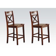 Cross Back Counter Height Chairs (Set of 2)