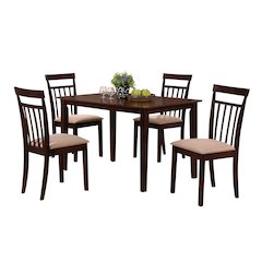 Espresso and Beige 5-piece Dining Set