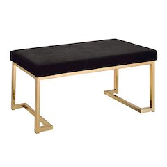 Black and Champagne Bench with C Metal Base
