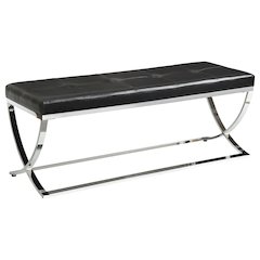 Contemporary Chrome Curve-leg Bench