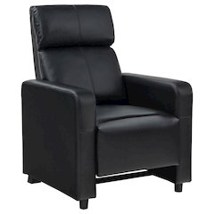 Black Upholstered Push-Back Recliner