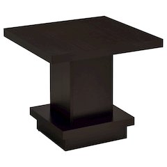 Cappuccino Square Pedestal End Table