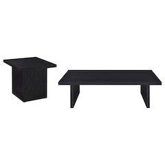 Caroline Black 2-piece Rectangular Coffee and End Table Set