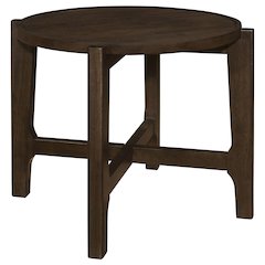 Dark Brown Round Coffee End Table
