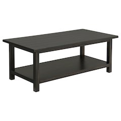 Castleton Distressed Java Wood Coffee Table with Shelf