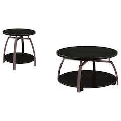 Starrett Dark Charcoal 2-piece Round Coffee Table Set