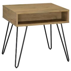 Golden Oak and Black End Table