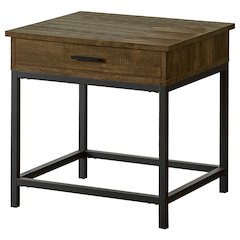 Brown Oak and Sandy Black End Table