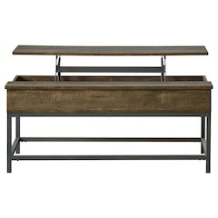 Brown Oak and Sandy Black Lift Top Coffee Table