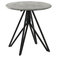 Cement and Gunmetal Round Top End Table