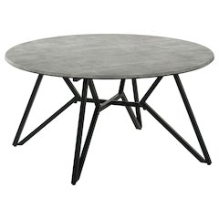 Cement and Gunmetal Round Top Coffee Table