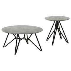 Garfield Cement 2-piece Round SmartTop Coffee and End Table Set