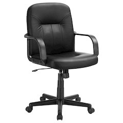 Black Upholstered Office Chair with Casters