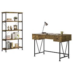 Avon Rustic Nutmeg 2-piece Computer Desk and Bookcase