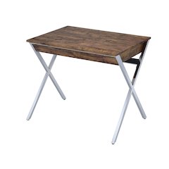 Weathered Oak and Chrome 2-drawer Writing Desk