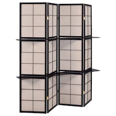 Tan and Cappuccino 4-panel Folding Screen
