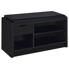 Astor Black 1-drawer Storage Bench