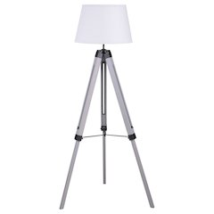 Grey and White Adjustable Tripod Floor Lamp
