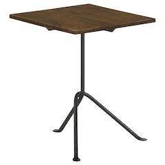 Dark Brown and Gunmetal Accent Table with Tripod Legs