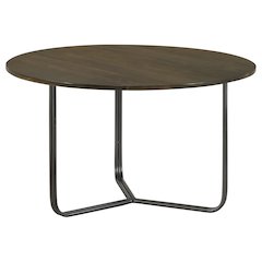 Natural and Gunmetal Round Top Accent Table