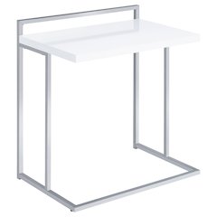 White High Gloss and Chrome Snack Table