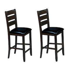 Black and Espresso Counter Height Chairs (Set of 2)