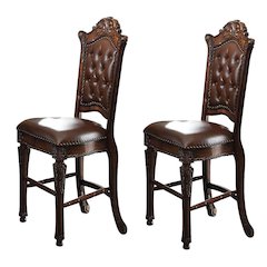 Cherry Counter Height Stools with Nailhead Trim (Set of 2)