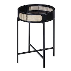 Black End Table with Tray Top