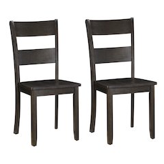 Distressed Walnut Ladder Back Side Chairs (Set of 2)