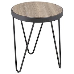 Weathered Grey Oak and Black End Table