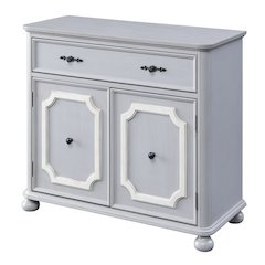 Grey 2-door Accent Cabinet with 1 Drawer