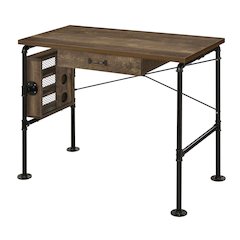 Weathered Oak and Black 1-drawer Writing Desk